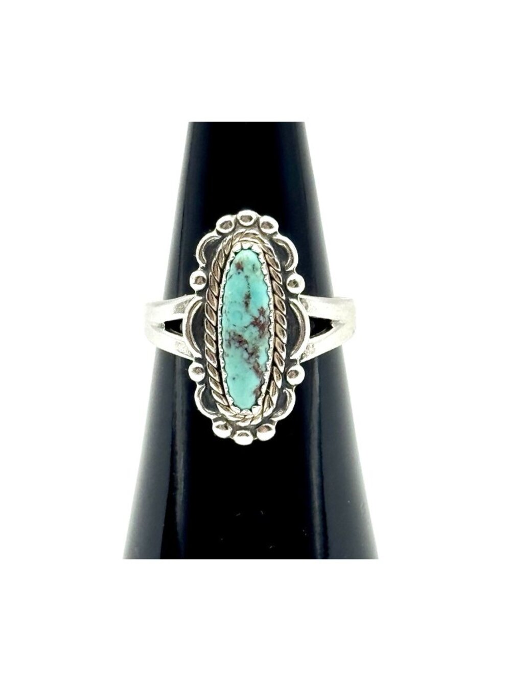 Vintage Sterling Silver Turquoise Size 6.5 Bell Trading Post Native American - Picture 7 of 16